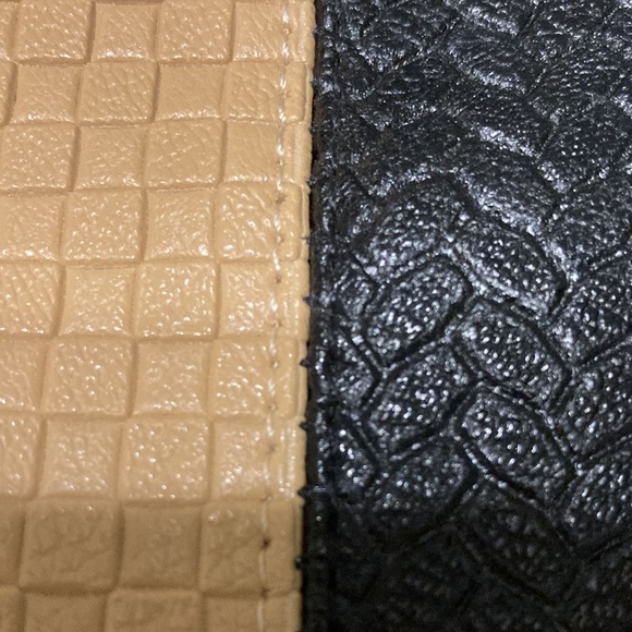 NEW NWOT Color Block Handbag Purse Textured Croc Alligator Orange, Black, Beige - Picture 6 of 15